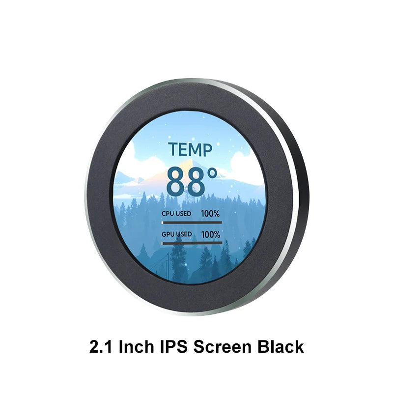 2.8-Inch IPS Secondary Screen USB Round LCD – 480x480 Water-Cooled CPU/GPU/RAM/HDD Monitor for Mini PC Gamer (No AIDA64)