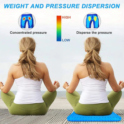 Gel Seat Cushion – Double Thick Egg Gel Pad for Pressure Relief, Breathable Soft Cushion for Car & Office Chair