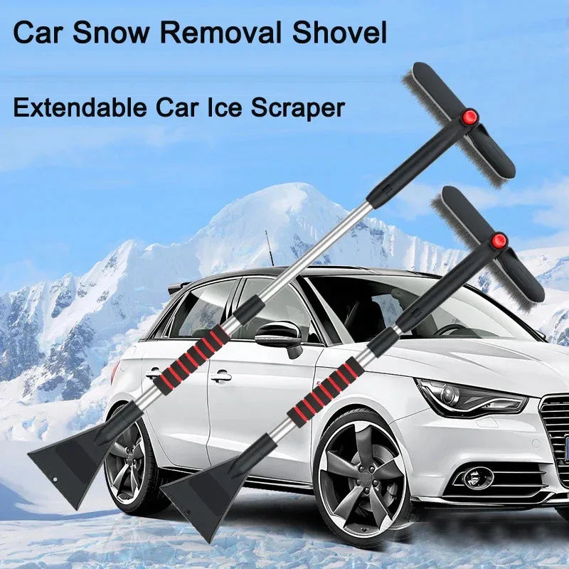 Winter Car Snow Shovel & Ice Scraper – Extendable Detachable Windshield Cleaning Brush Tool
