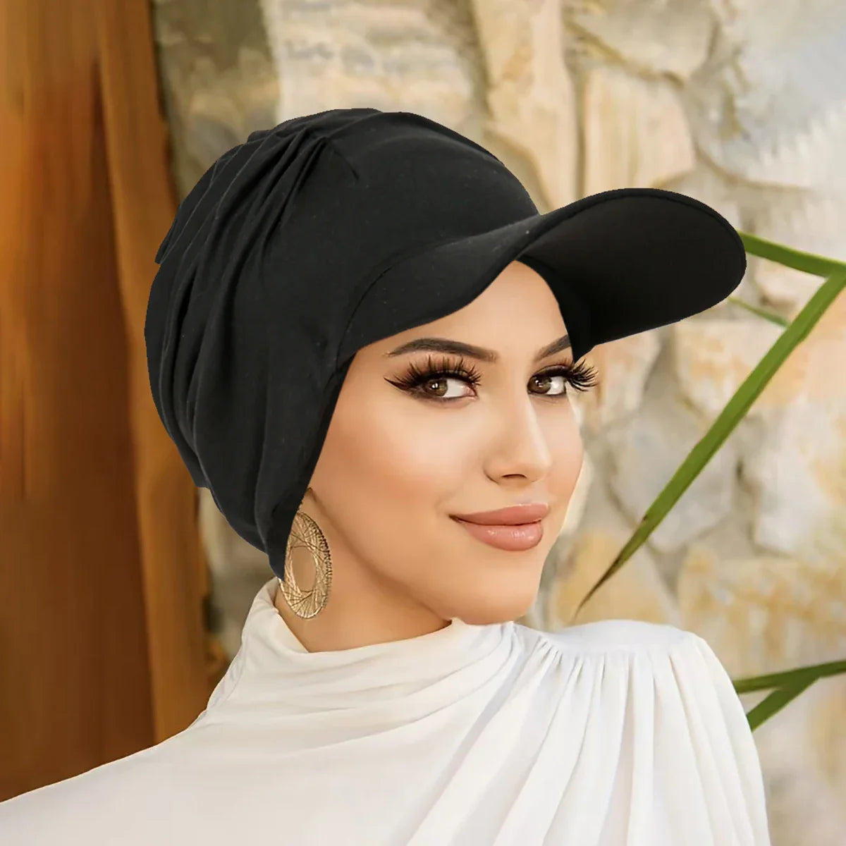 Women’s Wide Brim Headwrap Hat – Multicolor Muslim Turban Cap, Pullover Bonnet Sun Hat for Travel & Hair Loss Fashion