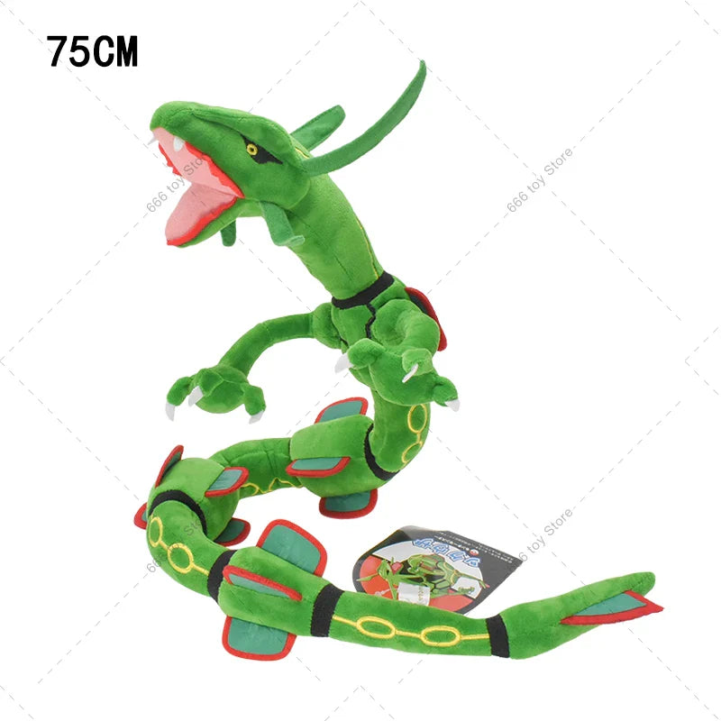75CM Pokémon Plush Rayquaza – Shiny Green & Black Stuffed Doll Toy for Kids Birthday & Christmas Gifts