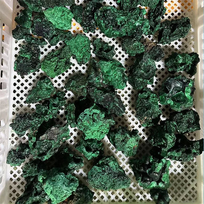 Natural Green Malachite Raw Crystal — Rough Stone Cube Mineral Specimen for Collecting & Home Garden Décor
