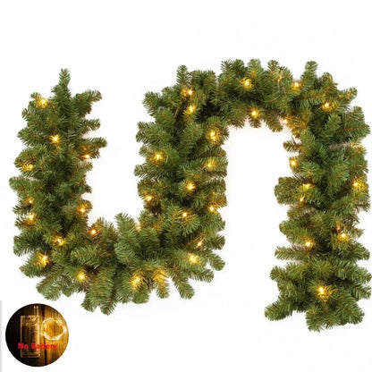 2.7M Christmas Garland – Artificial Pine Rattan Wreath for Tree, Home, Wall, Door & Fireplace Decor