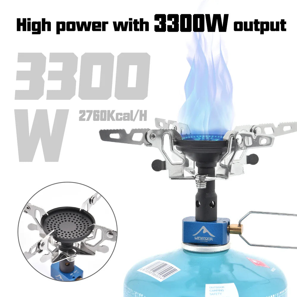 Outdoor Camping Gas Burner 3300W – Portable Stove for Survival, Bushcraft, and Tourist Kitchen