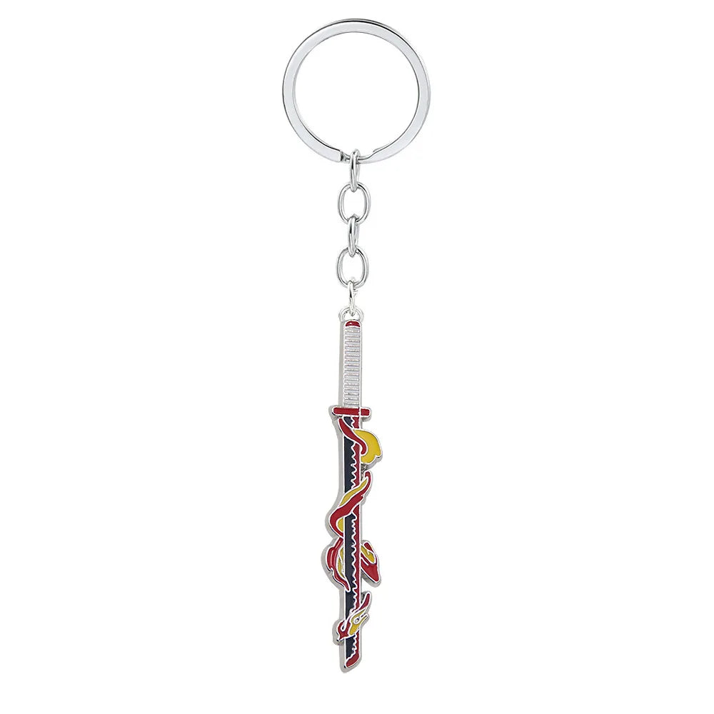 Anime Demon Slayer Sword Keychain – Mini Japanese Katana Enamel Pendant Souvenir Key Ring Bag Charm Exquisite Gift Decor