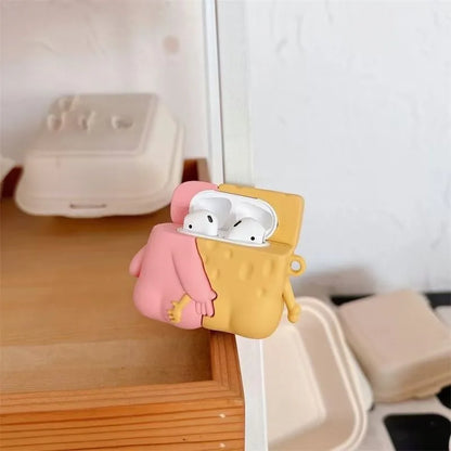 Cute Cartoon AirPods Case - Couple Design Protective Cover with Charm & Hook