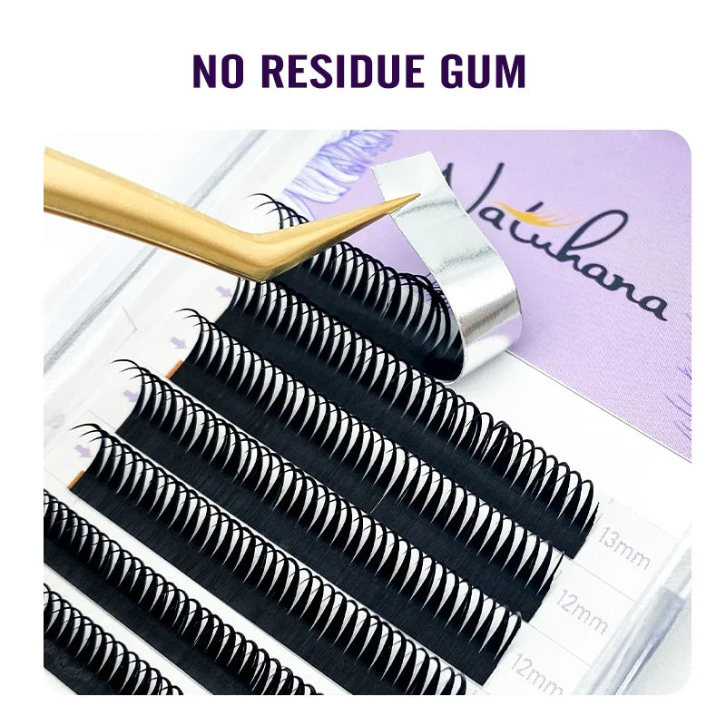 NATUHANA 0.07mm Wet Eyelash Extensions – Manga Wispy Spikes & Premade Fans for Cosplay & Volume