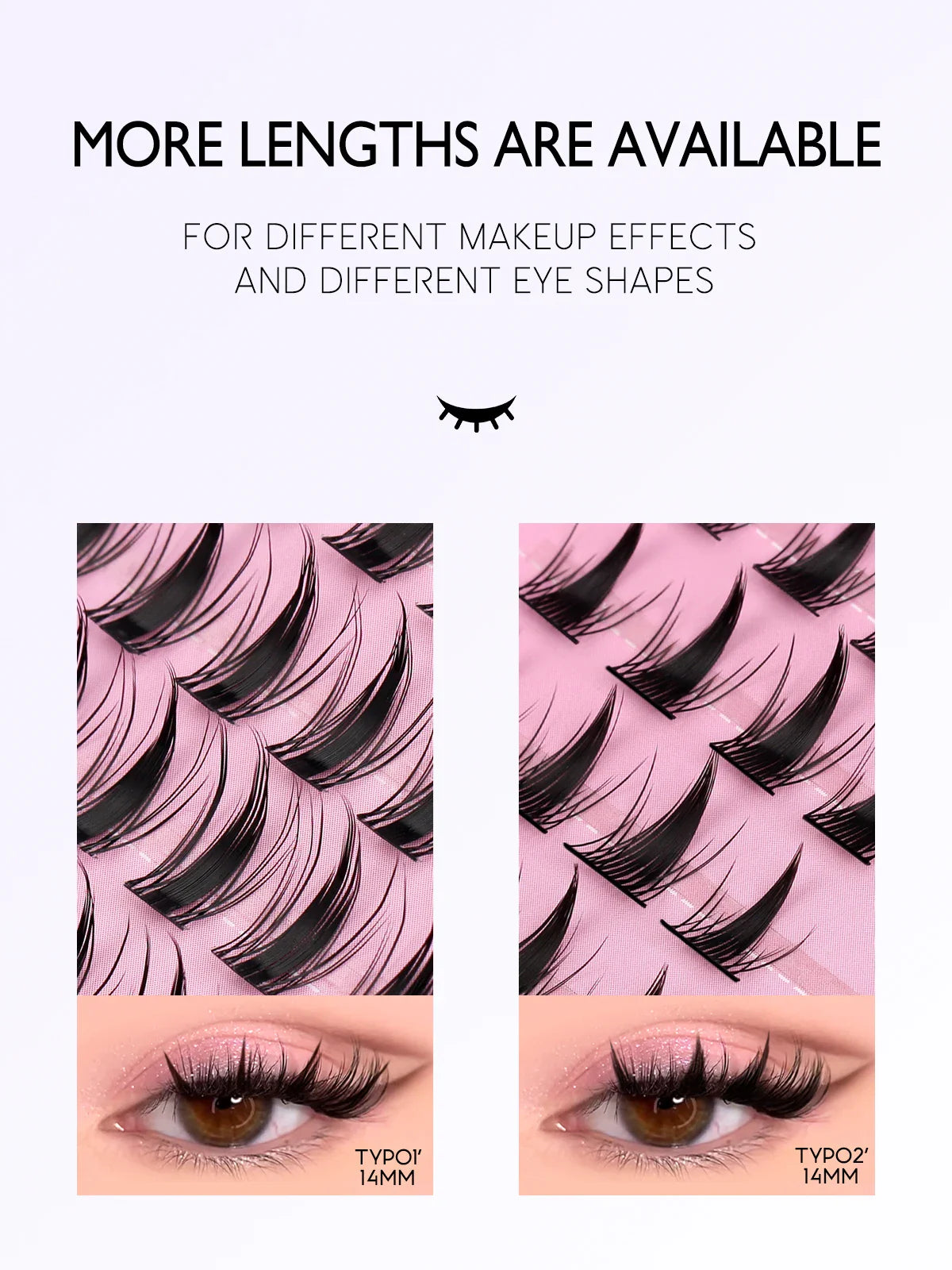GROINNEYA Eyelash Clusters Kit – DIY Lash Extension with Bond & Seal, Waterproof Strong Hold & Tweezers