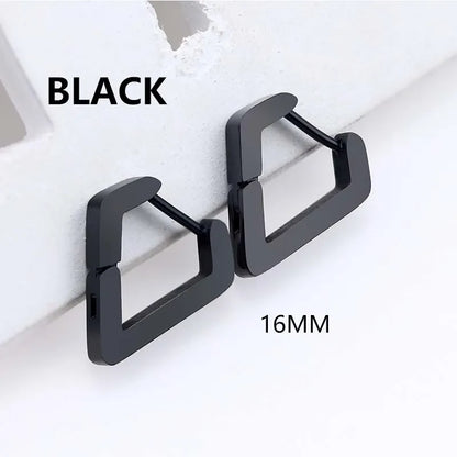 Stainless Steel Triangle Earrings - Unisex Punk Rock Geometric Push-Back Jewelry for Men & Women