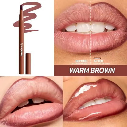 Velvet Brown Lip Liner - Nude Matte Waterproof Cherry Red Lip Contour Pencil for Women