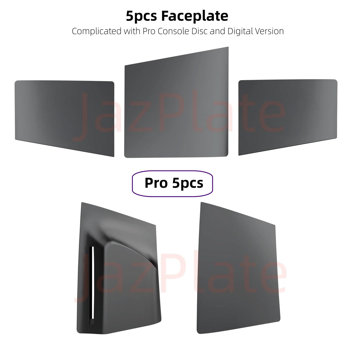 5-in-1 30th Anniversary Gray Faceplates for PS5 Pro – Disc & Digital Edition PlayStation 5 Cover Accessories