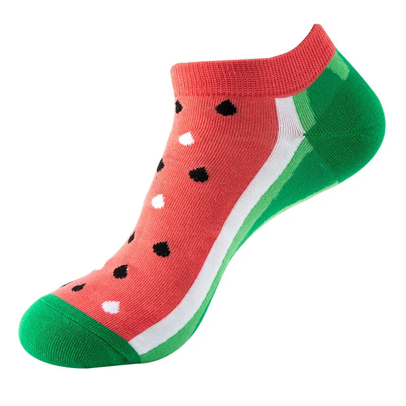 Combed Cotton Ankle Socks for Men & Women - Funny Beer, Fruit & Food Novelty Low Cut Socks (EU 38-43)