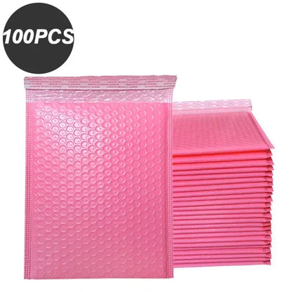 100 Pcs Black Bubble Mailers - Self-Seal Padded Envelopes for Shipping, Poly Green Lining, Secure Packaging Solution