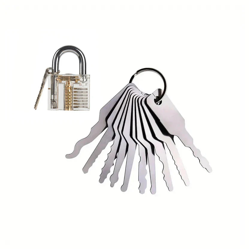 Stainless Steel Car Unlock & Repair Tool Set – Double-Sided Auto Key Replacement Accessories Kit
