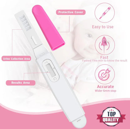 5 Pregnancy Test Sticks – hCG Midstream Tests, Over 99% Accurate, High Sensitivity, Powered by Premom Ovulation
