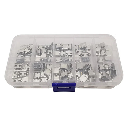 100Pcs Type-C USB Female Charging Socket Connector – 6Pin & 16Pin PCB Soldering DIY Repair Adapter