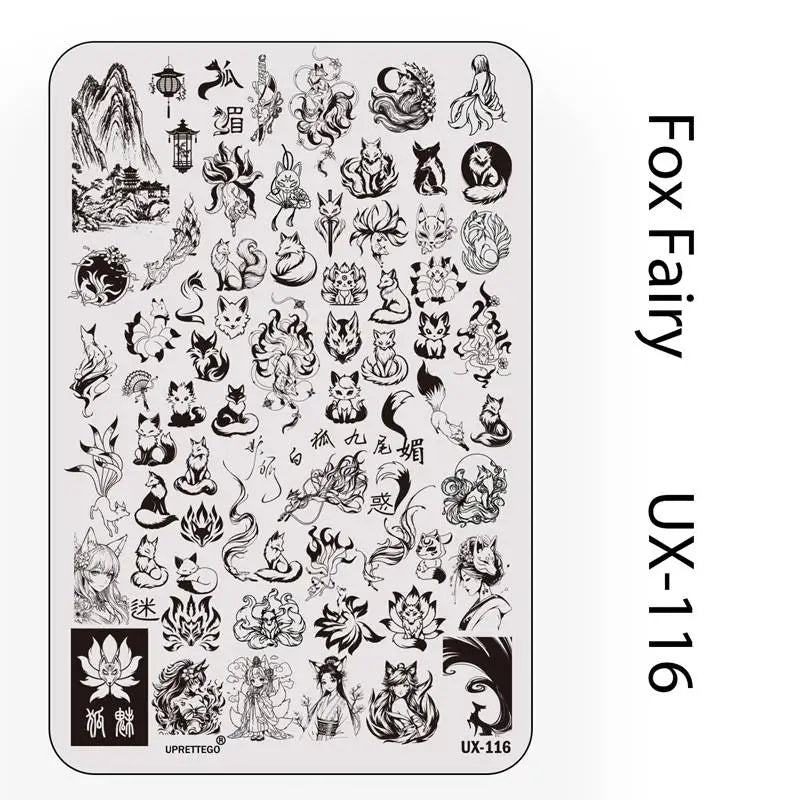 UX Serial 2 Stainless Steel Stamping Plate Template – Vintage Abstract Fabric Texture Pattern for Nail Art, Floral Lace, Xmas & Halloween Designs (UX52)