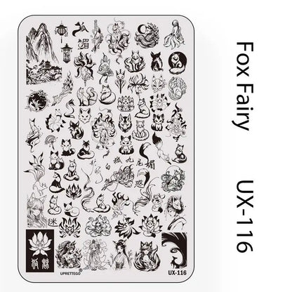 UX Serial 2 Stainless Steel Stamping Plate Template – Vintage Abstract Fabric Texture Pattern for Nail Art, Floral Lace, Xmas & Halloween Designs (UX52)