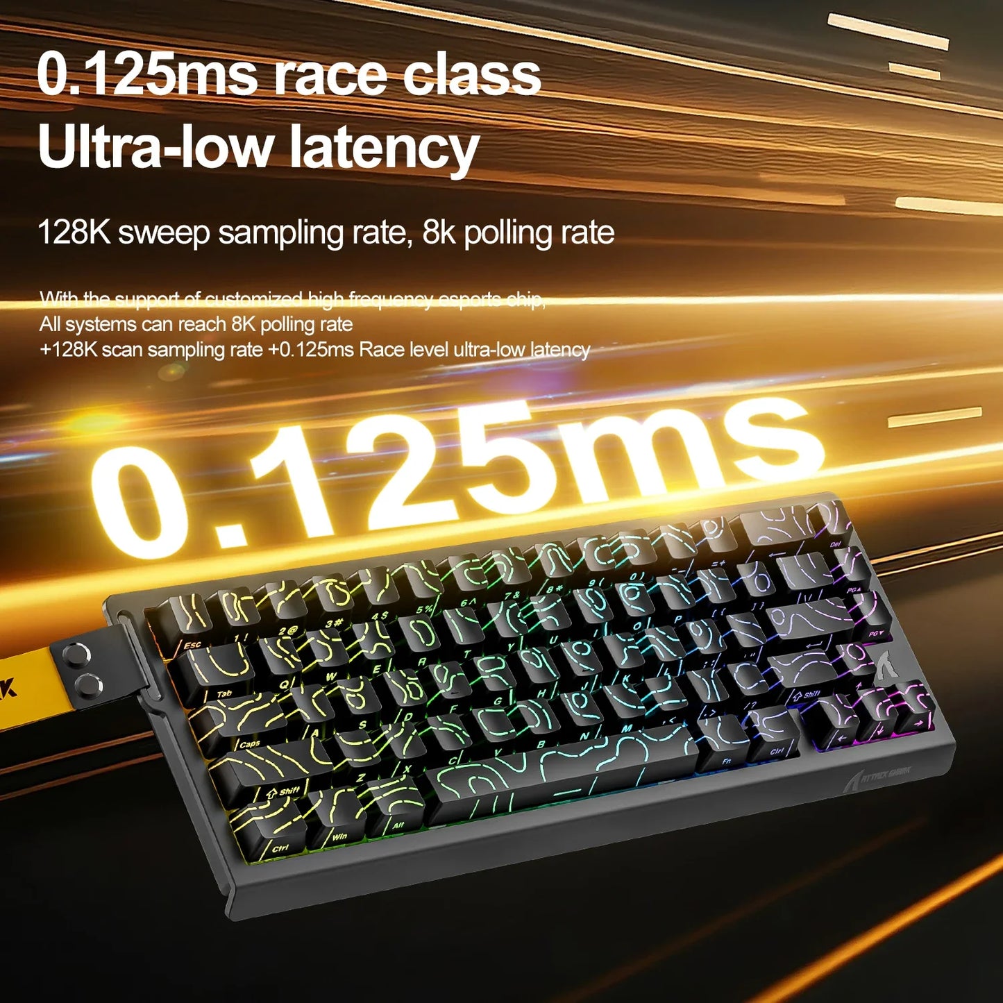 X68HE Attack Shark Magnetic Mechanical Gaming Keyboard – Wired Pro Gaming with 0.01mm Rapid Trigger, 8000Hz, SOCD/Rs 0.125ms