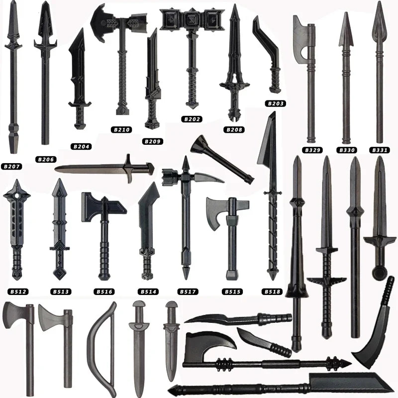 Military Knight Building Blocks - Medieval Soldier Figures with Weapons & Accessories Mini Bricks Set
