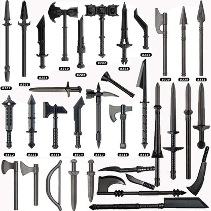 Military Knight Building Blocks - Medieval Soldier Figures with Weapons & Accessories Mini Bricks Set