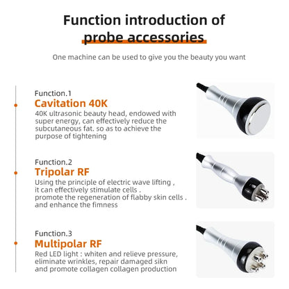 40K 3-in-1/4-in-1 Cavitation Body Slimming Machine – Facial Massager, Skin Tightening, Face Lifting & Vacuum Suction Beauty Device