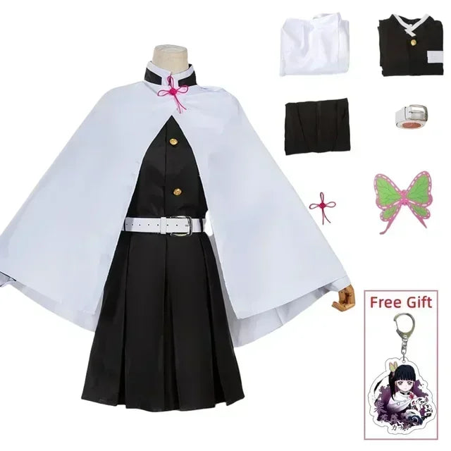 Tsuyuri Kanao Cosplay Costume – Anime Kimono Uniform with Wig for Women & Kids