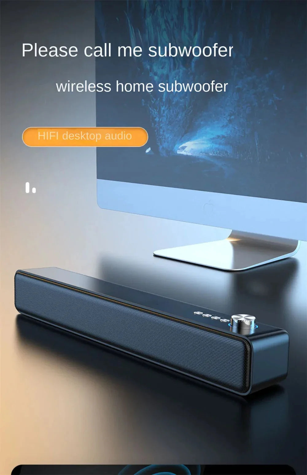 Original Bluetooth Soundbar Subwoofer - Wireless TV & Computer Speaker for Home Theater Music