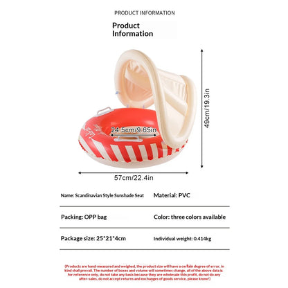 Inflatable Kids Swim Seat - Tear-Resistant Pool & Beach Water Toy with Fun Car Horn Design for Children