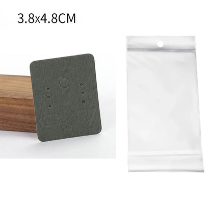 50 Sets Earring & Necklace Display Cards with Self-Seal Kraft Paper Bags – DIY Jewelry Packaging
