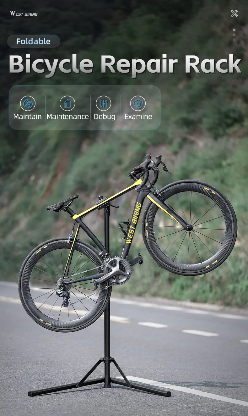 WEST BIKING Foldable Bike Repair & Display Stand – Multipurpose Wall/Floor Rack for Bicycle Storage & Maintenance