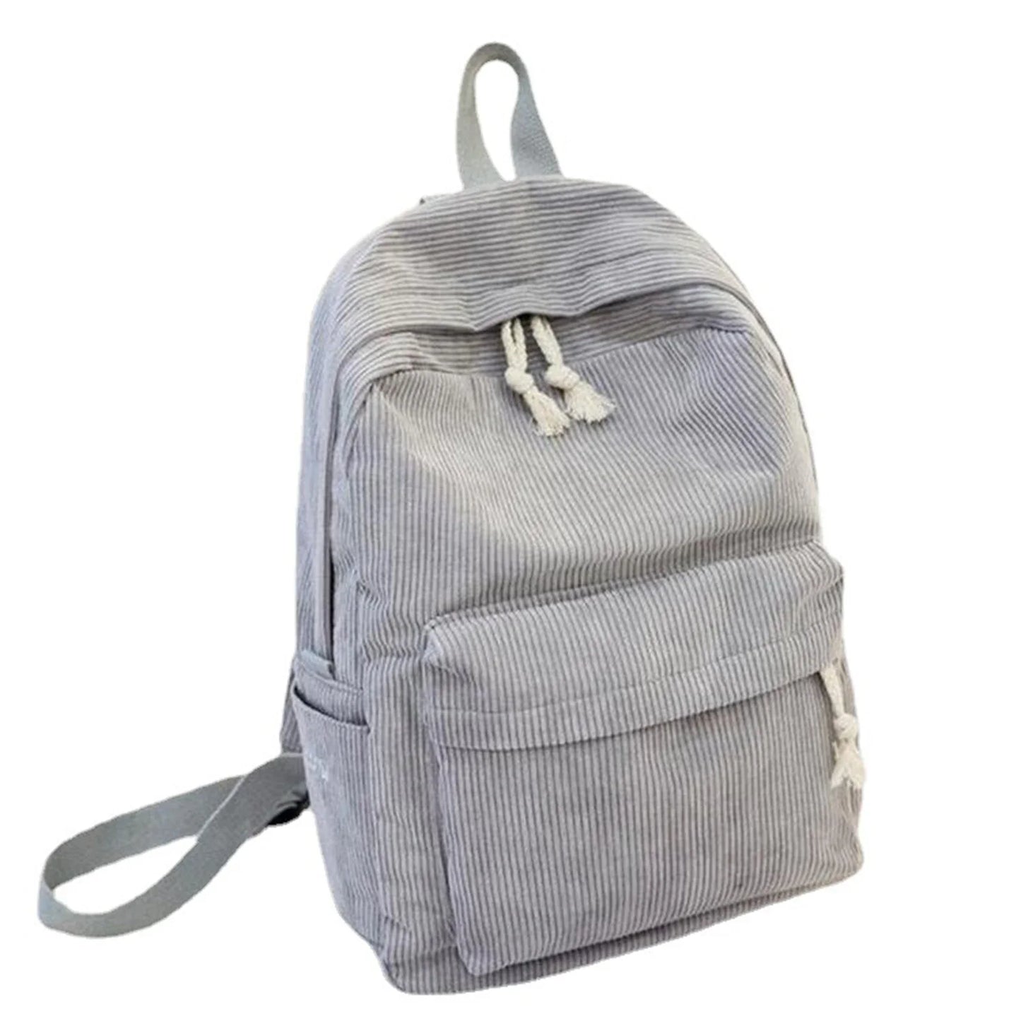 Women's Corduroy School Backpack – Striped Travel Rucksack for Teenage Girls & Shoulder Bag Mochila