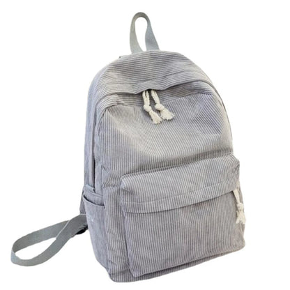 Women's Corduroy School Backpack – Striped Travel Rucksack for Teenage Girls & Shoulder Bag Mochila