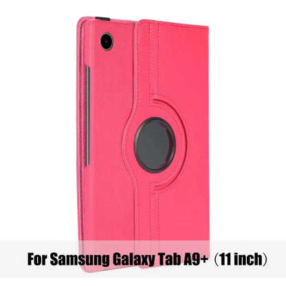Samsung Galaxy Tab A9+ (11-inch) 2023 Case – PU Leather Cover with Sleep/Wake Function, 360° Rotating Stand & Protective Shell