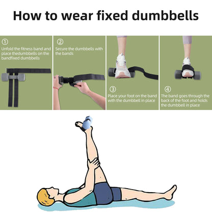 Ankle Weights for Dumbbell Foot Strap Workout - Tibialis Trainer for Knee Raises, Hamstring Lift, Calves, Shins - Fitness Equipment