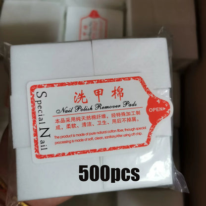 100–1000PCS Lint-Free Cotton Pads – Professional Nail Wipes for Gel Polish Removal & Nail Art Cleaning