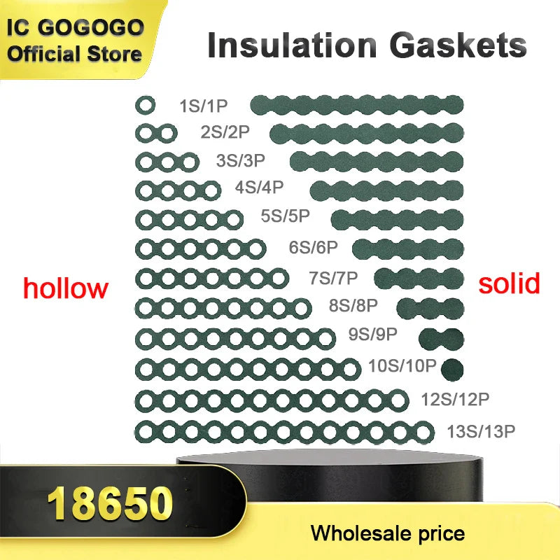 18650 Li-ion Battery Insulation Gaskets – Barley Paper Adhesive Pads for Lithium Cell Protection & Isolation