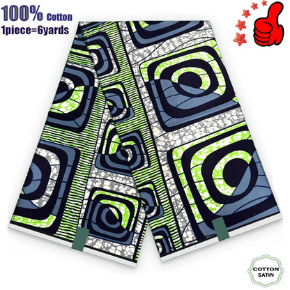 African Real Wax Fabric - High Quality 100% Cotton Ankara Pagne for Women’s Dresses