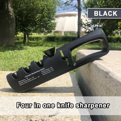 Upgraded 4-in-1 Angle Adjustable Knife Sharpener – Professional Kitchen Blade & Scissors Grinder with Sharpening Stone