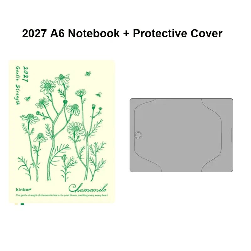 Kinbor 2027 A5/A6 Planner Notebook - Full-Year Daily Journal & Monthly Agenda for Time Management