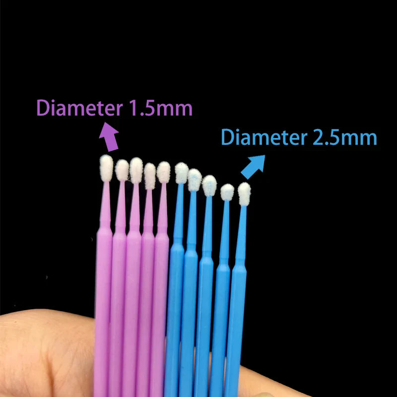 100Pcs 1.5mm Mini Car Touch Up Paint Micro Brush Tips - Purple Auto Applicator Sticks for Detailing - Micro Brush Car Products