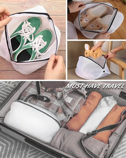 Mesh Laundry Bag for Shoes – Zippered Washing Machine Shoe Storage, Protective Clothes Organizer Box