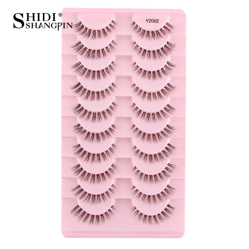SHIDISHANGPIN 5/10 Pairs Cat Eye False Lashes – 3D Mink Half Lashes, Eyelash Extensions for Natural Makeup, Faux Cils Maquiagem