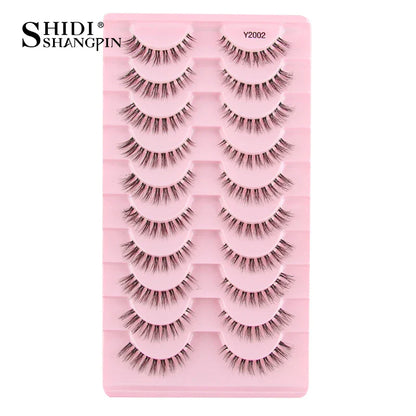 SHIDISHANGPIN 5/10 Pairs Cat Eye False Lashes – 3D Mink Half Lashes, Eyelash Extensions for Natural Makeup, Faux Cils Maquiagem