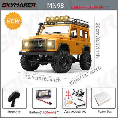 MN99s MN98 1:12 RC Rock Crawler – 2.4G 4WD Defender RTR Remote Control Car, 1/12 RC Truck Toys