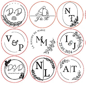 Custom Brass Wax Seal Stamp with 2 Initials & Wreath – Vintage Reusable DIY Wedding & Letter Stamp with Free Engraving