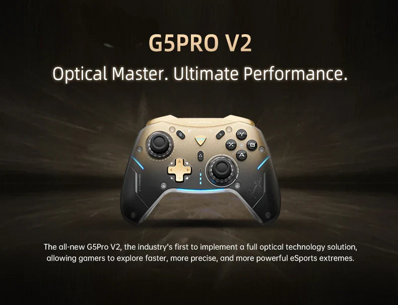 MACHENIKE G5Pro V2 Gaming Controller with Optical Triggers, ABXY Buttons, Hot-Swappable Joystick, 4K Resolution for Switch & PC