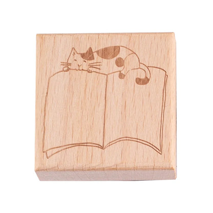 Cute Cat Wood Stamp Calendar – Daily & Monthly Planner Stamps for Journaling, Scrapbooking & DIY Crafts