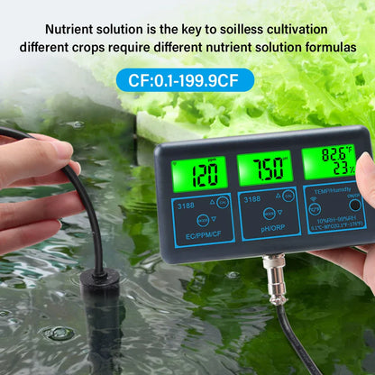 WiFi PH Meter & Water Tester – Temp, TDS, EC, ORP Smart Monitor for Aquariums, Hydroponics, Swimming Pools, Tuya APP Control