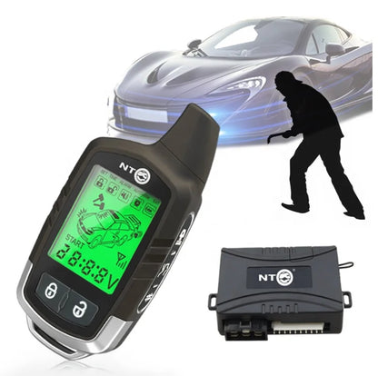 NTO Two-Way Car Alarm System Kit – Remote Start Stop, Keyless Entry & Engine Immobilizer Smart Security System